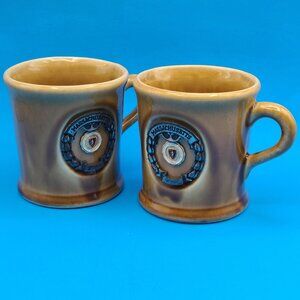 Two Brown UMass Vintage 10 ounce Ceramic Mugs University of Massachusetts